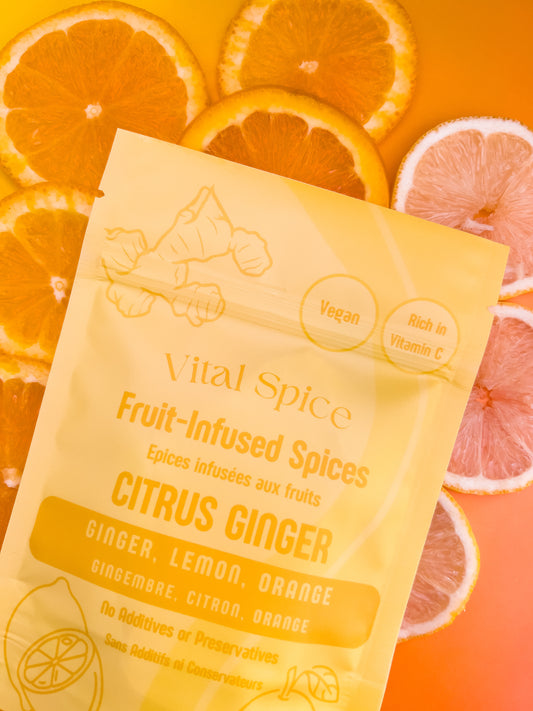 Citrus Ginger contains lemons, oranges and ginger to aid in detox, digestion and immune support